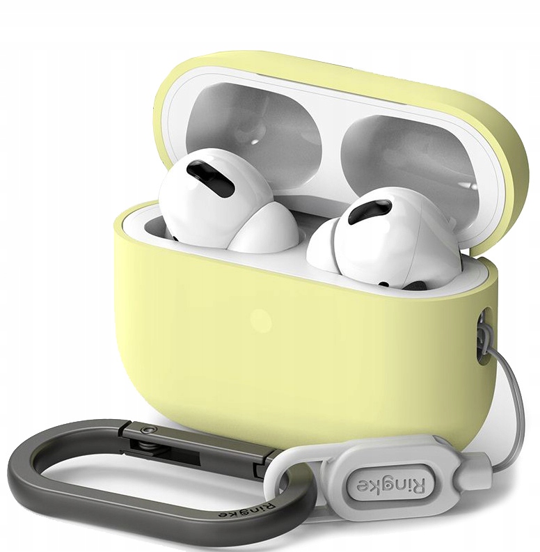 AIRPODS PRO(2ND)- RINGKE SILICONE (MELLOW YELLOW)                                                              
 سماعات AIRPODS PRO (الثانية) - جراب مفصلي حلقي (شفاف)