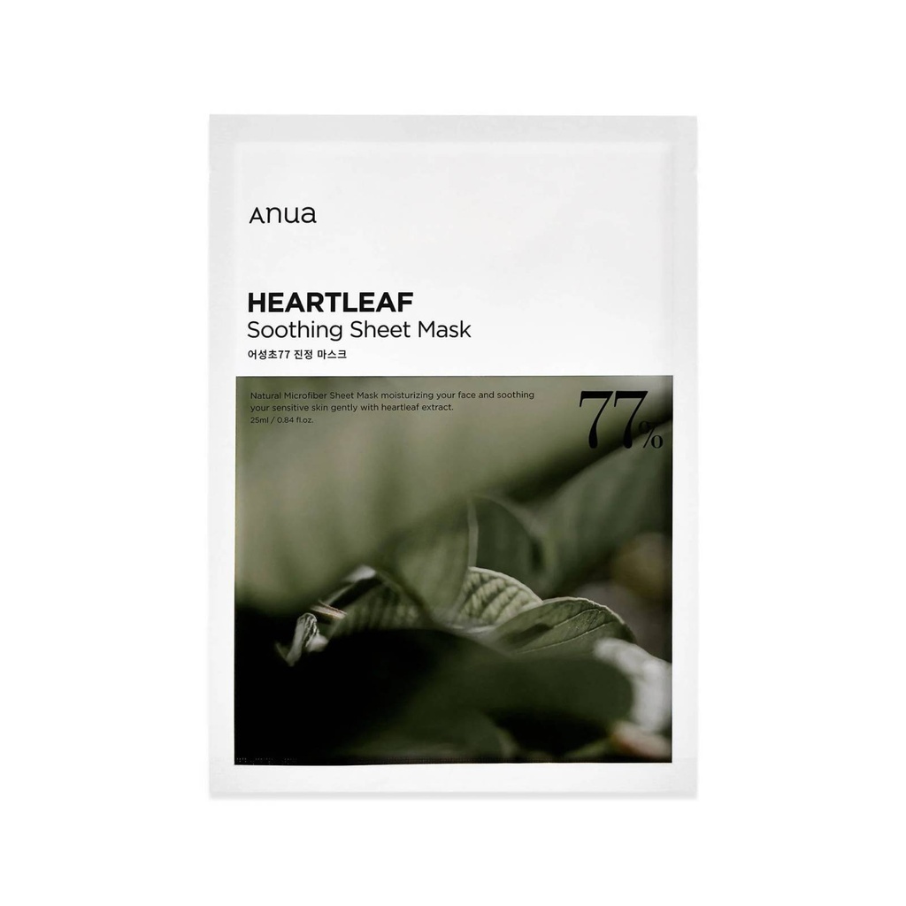 ANUA - HEARTLEAF 77% SOOTHING SHEET MASK    
قناع ورقي مهدئ من أنوا - هارت ليف 77%     