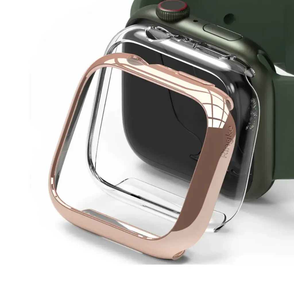 APPLE WATCH 41MM SLIM-CLEAR(1P) + CHROME ROSE GOLD(1P)  ساعة ابل 41 مم رفيعة - شفافة (قطعة واحدة) + كروم ذهبي وردي (قطعة واحدة)