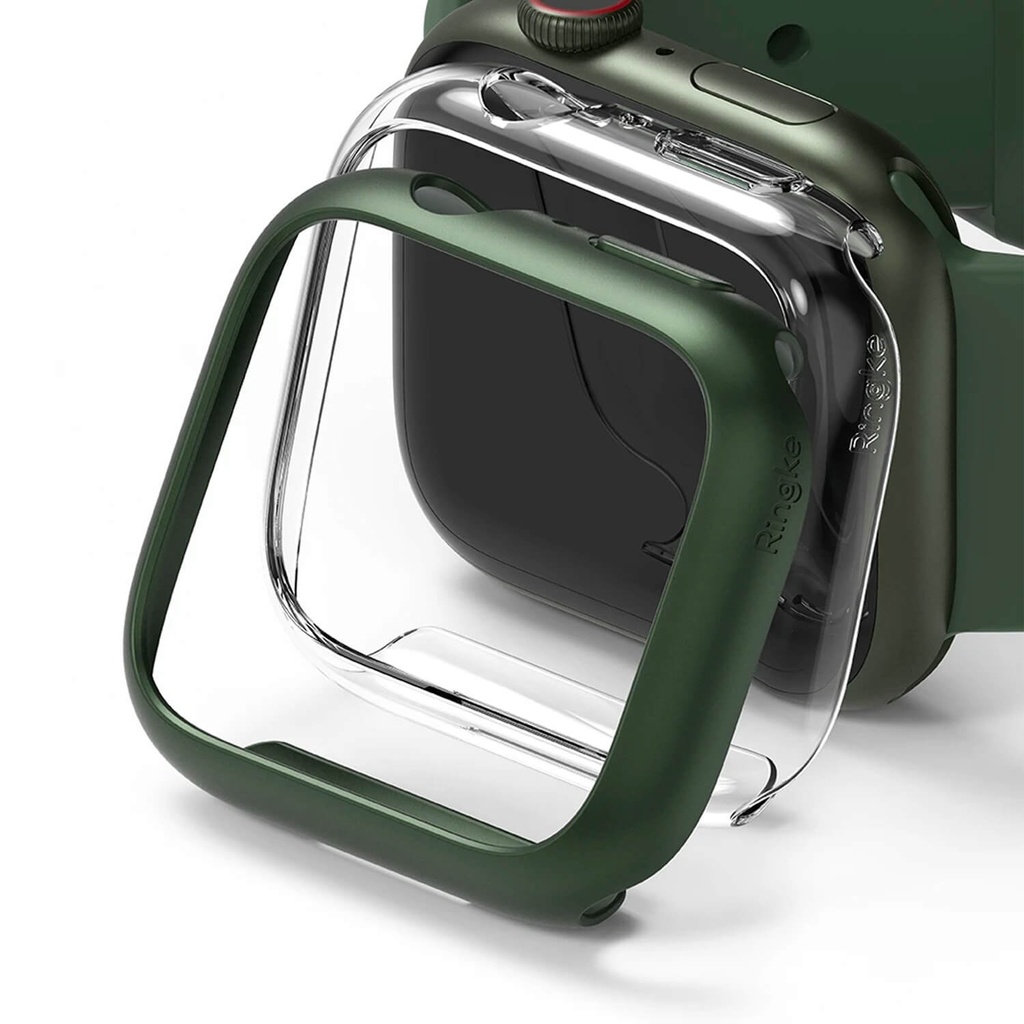 APPLE WATCH 45MM SLIM-CLEAR(1P) + DEEP GREEN(1P)                                                               ساعة ابل 45 مم - شفافة رفيعة (قطعة واحدة) + خضراء داكنة (قطعة واحدة)