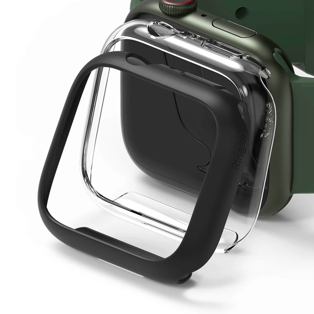 APPLE WATCH 45MM SLIM-CLEAR(1P) + MATTE BLACK(1P)                                                                ساعة ابل 45 مم - نحيفة - شفافة (قطعة واحدة) + سوداء غير لامعة (قطعة واحدة)