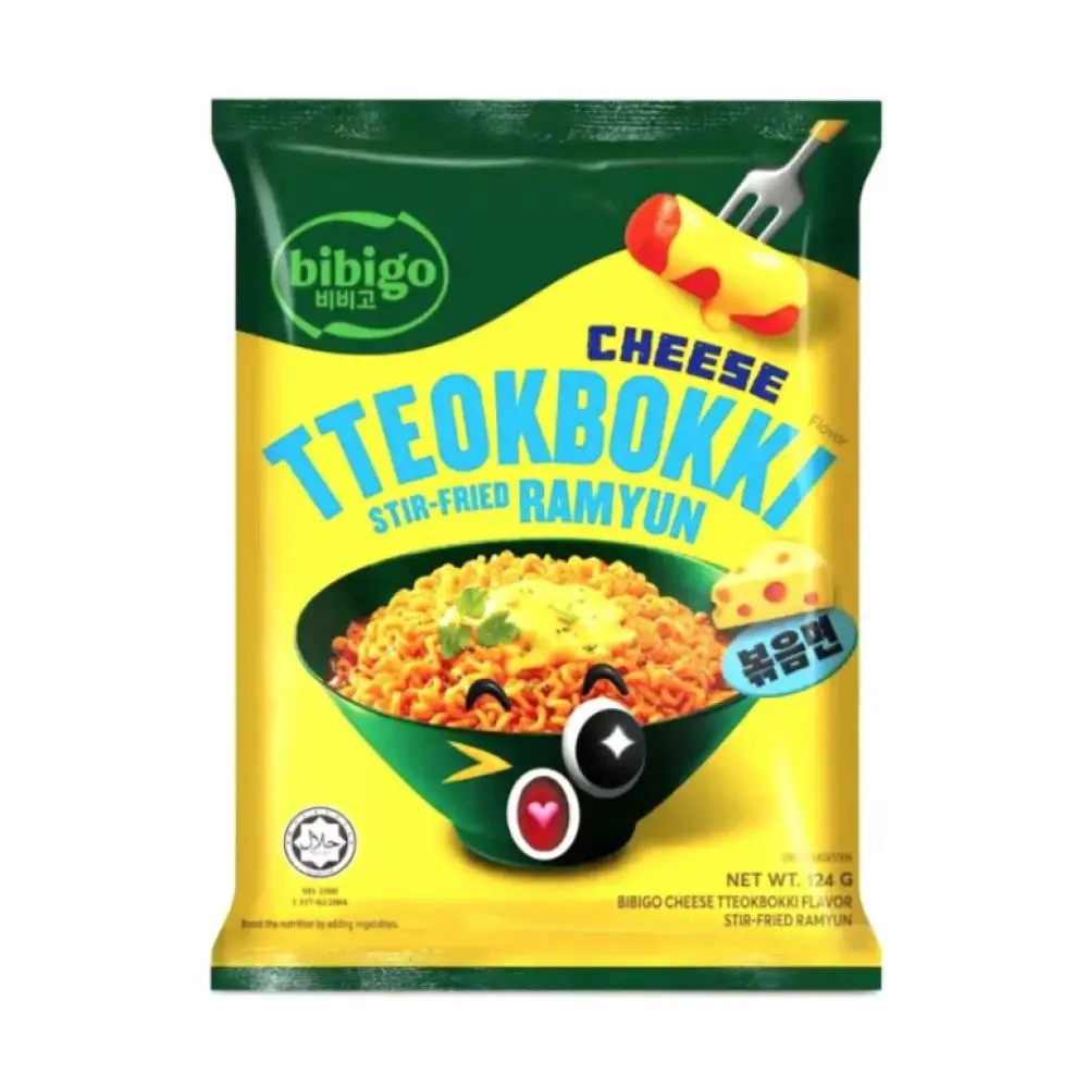 BIBIGO CHEESE TTEOKBOKKI STIR-FRIED RAMYUN 127G                                                                         بيبيجو جبنة تيوكبوكي راميون مقلية 127 جم