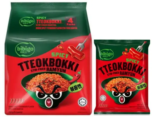BIBIGO SPICY TTEOKBOKKI FLAVOR STIR-FRIED RAMYUN 122G                                                         بيبيجو راميون مقلي بنكهة تيوكبوكي حارة 122 جرام