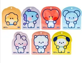 BT21 MININI ESSENCE SHEET MASK PACK                                               مجموعة داخل BT21 MININI ESSENCE الورقية