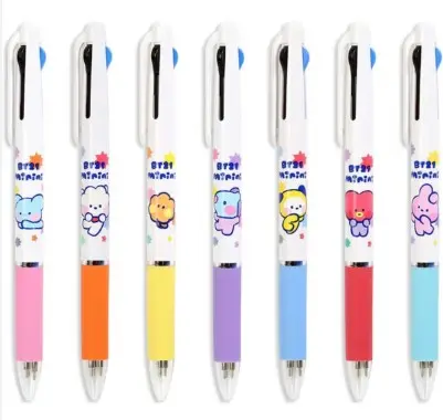 BT21 MININI TRI-COLOUR BALL PEN  قلم حبر جاف ثلاثي الألوان BT21 MININI