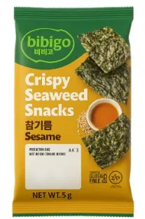 CJ CRISPY SEAWEED ORIGINAL (SESAME) 15G سي جيه أعشاب بحرية مقرمشة أصلية (سمسم) 15 غرام