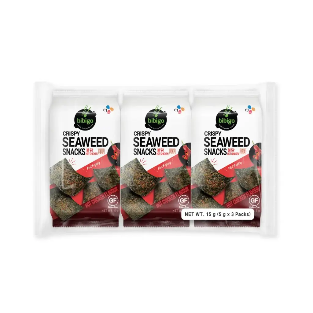 CRISPY SEAWEED SNACKS CHILI 15G                              وجبات خفيفة مقرمشة من الأعشاب البحرية بنكهة الفلفل الحار 15 جرام