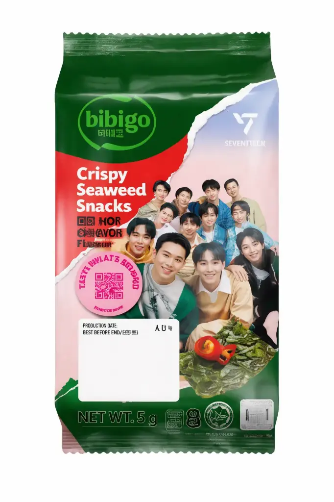 CRISPY SEAWEED SNACKS CHILI 15G                              وجبات خفيفة مقرمشة من الأعشاب البحرية بنكهة الفلفل الحار 15 جرام