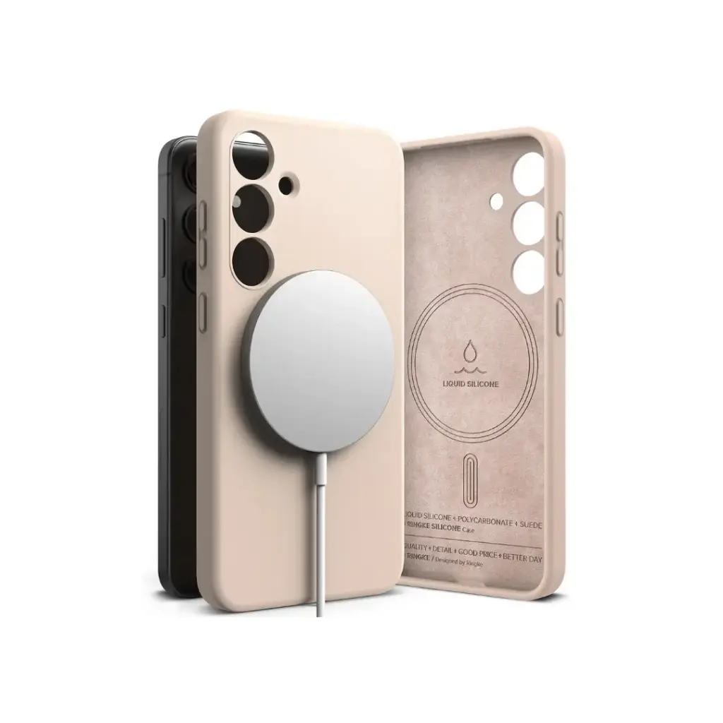 GALAXY S24-  SILICONE MAGNETIC  (PINK SAND)  جالكسي S24 - سيليكون مغناطيسي (رملي وردي)