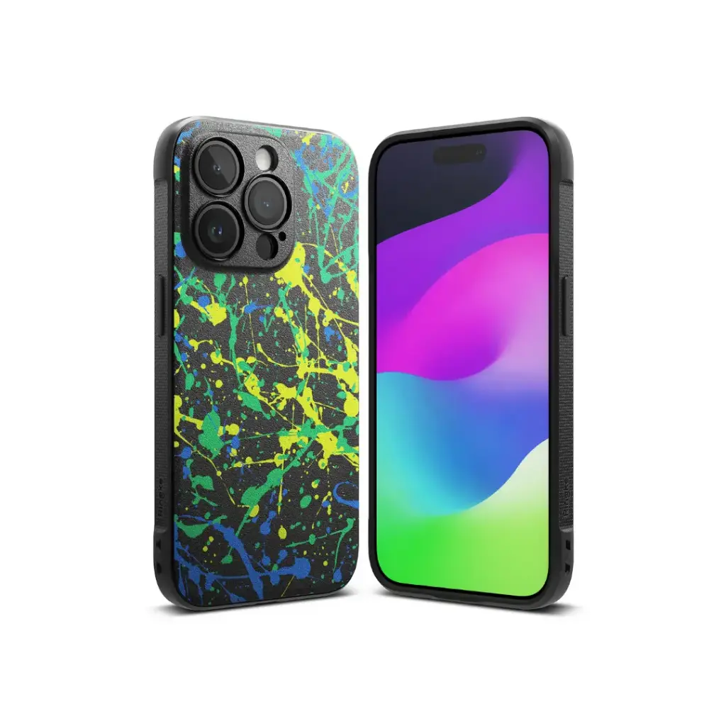 IPHONE 15 PRO -  ONYX DESIGN (ACTION PAINTING)                                                       آيفون 15 برو - تصميم أونيكس (رسم الحركة)