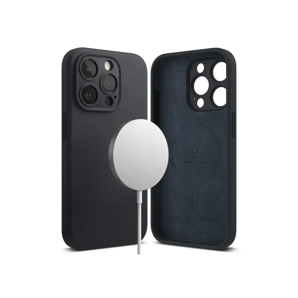 IPHONE15 PROMAX SILICONE MAGNETIC (DEEP BLUE) غطاء سيليكون مغناطيسي لهاتف iPhone 15 PROMAX (أزرق غامق)