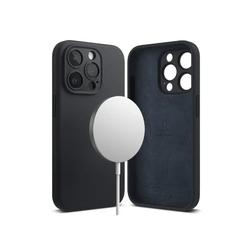 IPHONE 15 PRO SILICON MAGNETIC DEEP BLUE غطاء سيليكون مغناطيسي لهاتف آيفون 15 برو - أزرق داكن                                                           