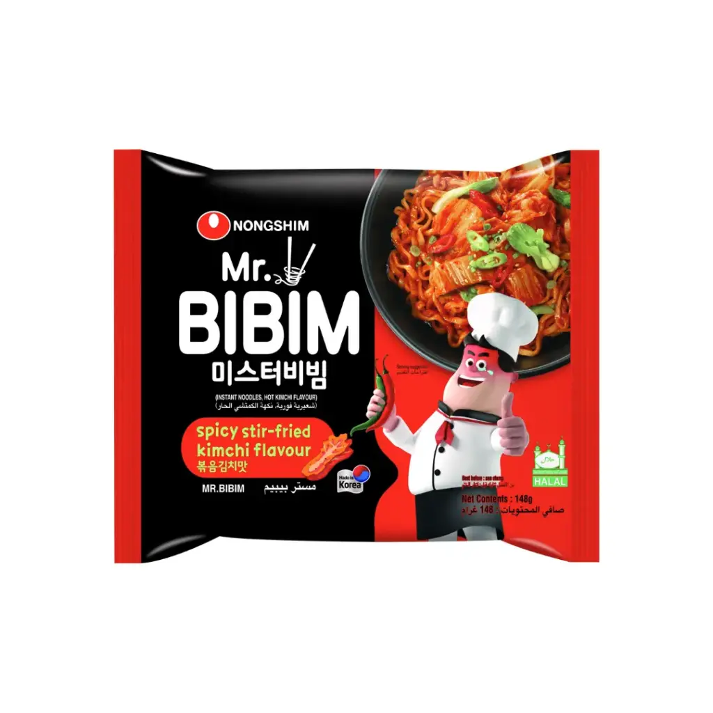 MR.BIBIM STIR FRIED KIMCHI 148G                       كيمتشي مقلي من السيد بيبيم 148 جرام