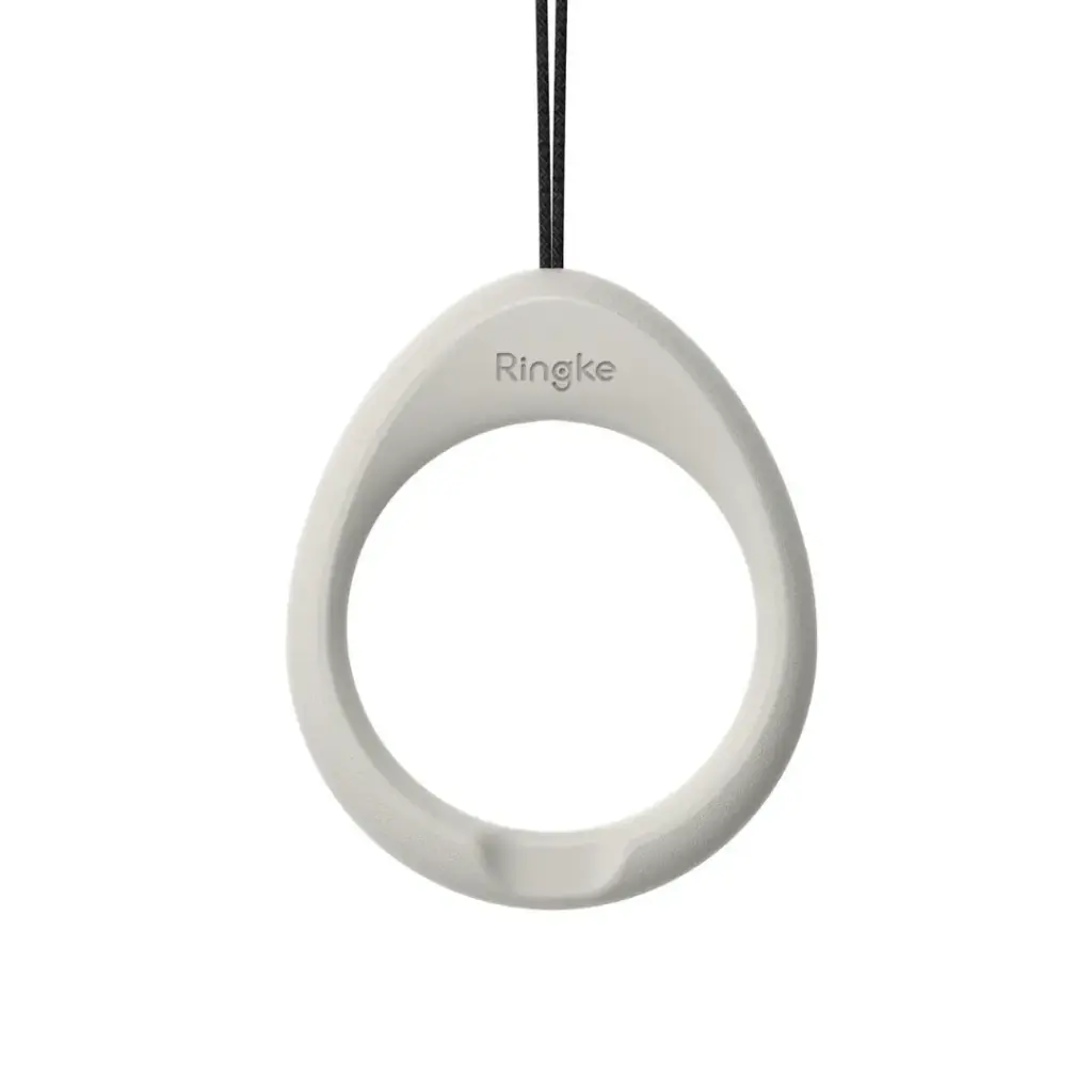 RINGKE FINGER RING STRAP- BLACK(1P) + LIGHT GRAY(1P) حزام خاتم الإصبع رينجكي - أسود (قطعة واحدة) + رمادي فاتح (قطعة واحدة)                               