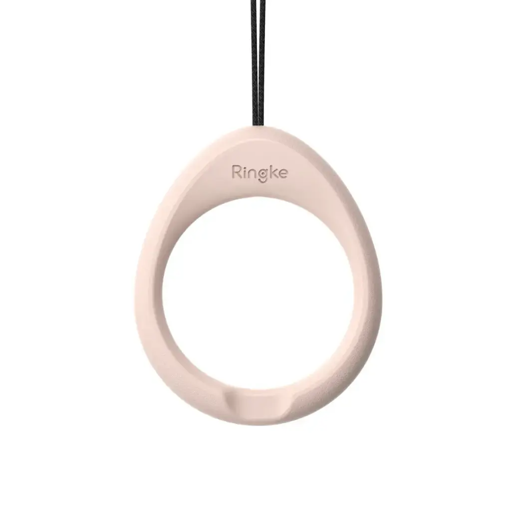 RINGKE FINGER RING STRAP- BLACK(1P) + PINK SAND(1P) حزام خاتم الإصبع من رينجكي - أسود (قطعة واحدة) + وردي رملي (قطعة واحدة)    
