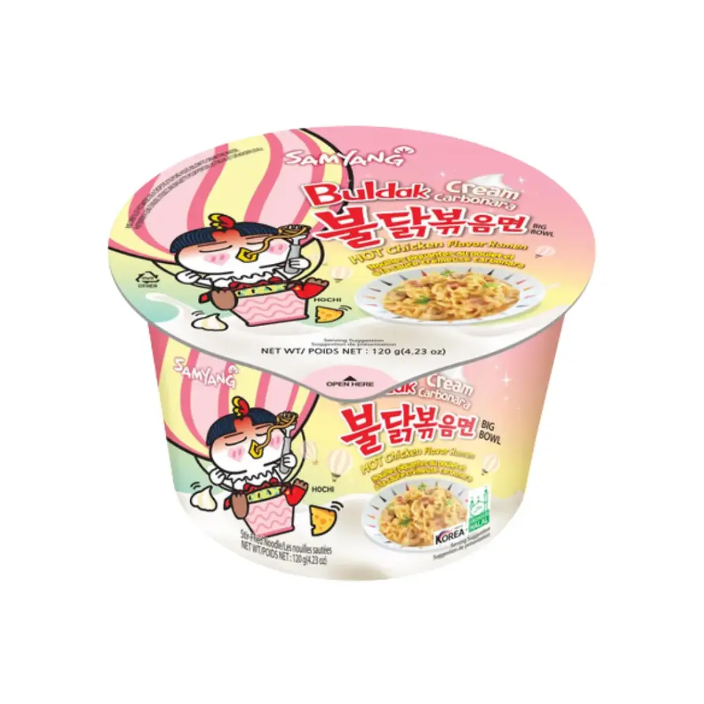 HOT CHICKEN CREAM CARBONARA BIG BOWL 120G كريمة دجاج كاربونارا حارة، وعاء كبير ١٢٠ غرام