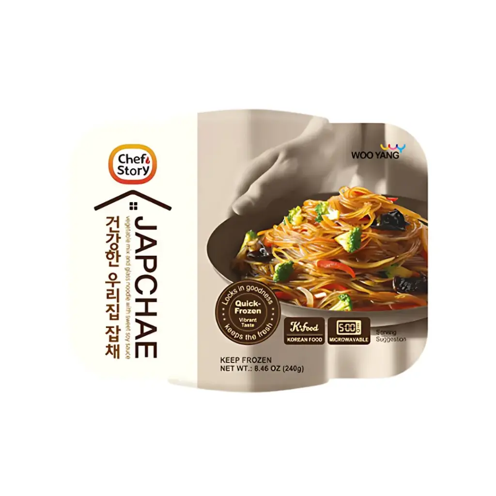 JAPCHAE VEG. MIX AND GLASS NOODLES 240G نودلز جابتشاي النباتية المشكلة والزجاجية ٢٤٠ غرام