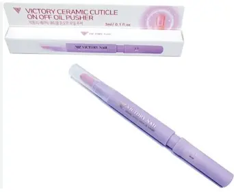 VICTORY CERAMIC CUTICLE ON-OFF OIL PUSHER PURPLE أداة دفع زيتية سيراميكية لبشرة الأظافر فيكتوري - لون أرجواني