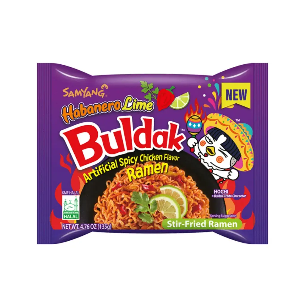 HOT CHICKEN FLAVOR RAMEN HABANERO LIME 135G رامين بنكهة الدجاج الحار وهابانيرو والليمون 135 جرام