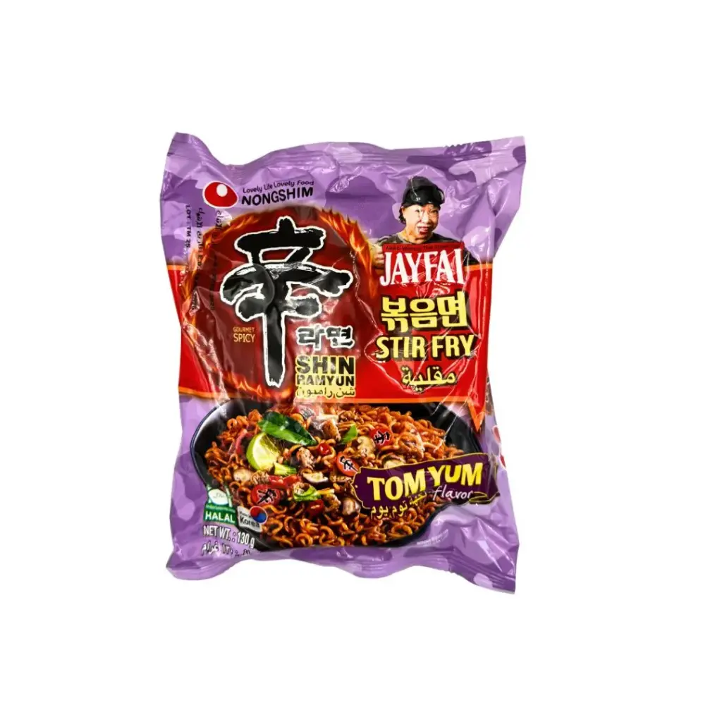 NONGSHIM SHIN RAMYUN STIR FRY TOMYUM NOODLE 130G نودلز نونغشيم شين راميون توميام مقلية 130 غرام