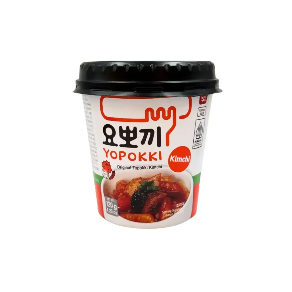 YOPOKKI ORIGINAL TOPOKKI KIMCHI CUP 120G كوب كيمتشي توبوكي الأصلي من يوبوكي، 120 غرام