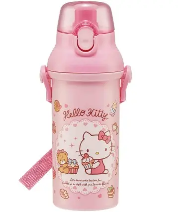 SANRIO SNACK TIME ONE TOUCH WATER BOTTLE 480ML زجاجة مياه سانريو سناك تايم بلمسة واحدة، 480 مل