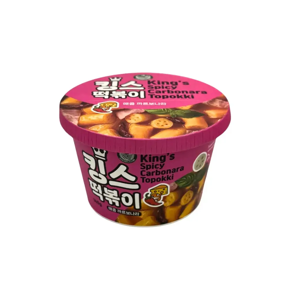 KING'S SPICY CARBONARA TOPOKKI CUP 140G كوب توبوكي كاربونارا حار من كينجز 140 جرام