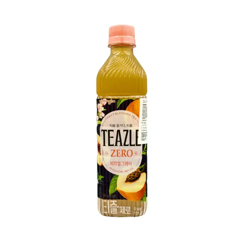 TEAZLE ZERO PEACH & EARL GREY 500ML PET تيزل زيرو بنكهة الخوخ والإيرل جراي، عبوة من 500 مل