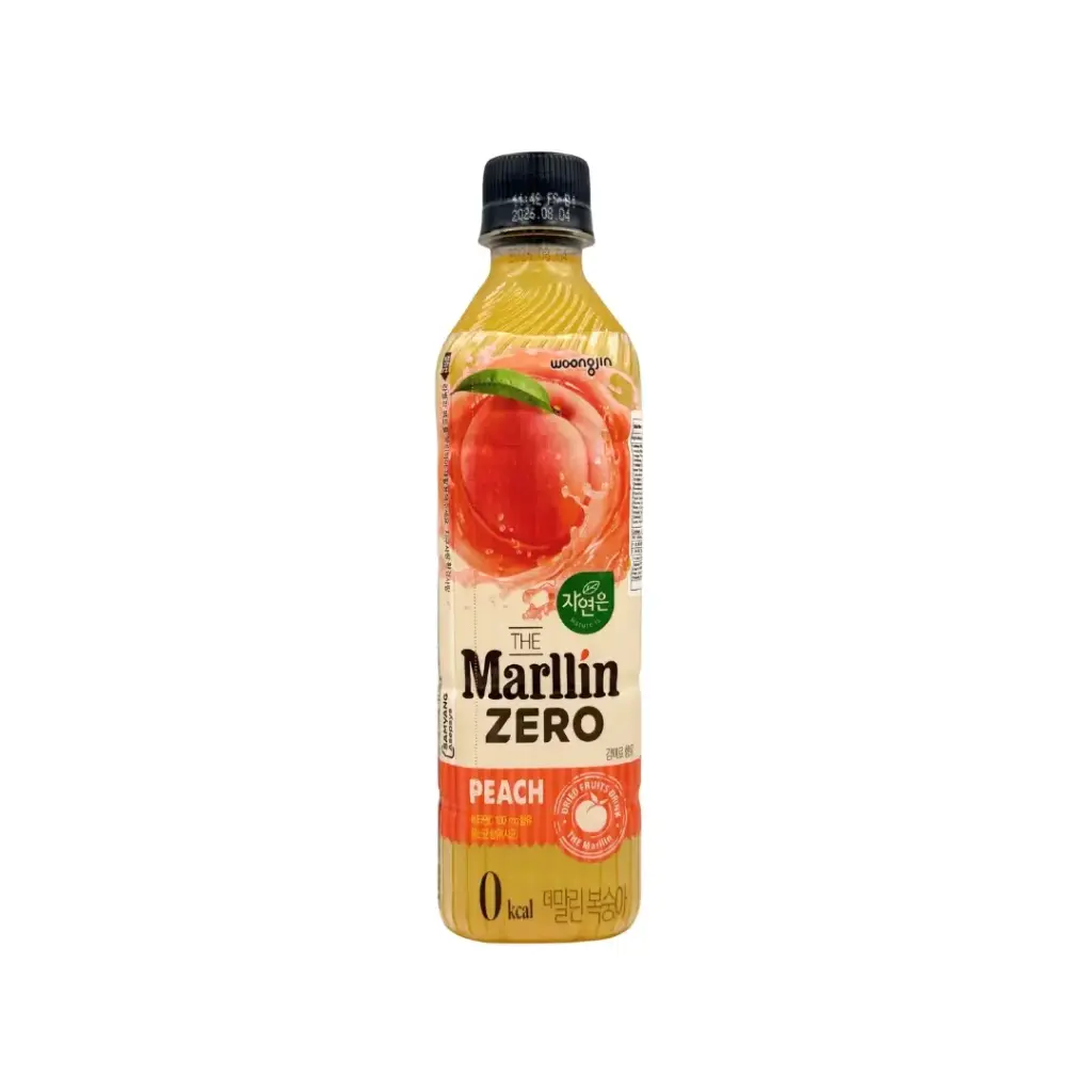 NATURE'S MARLIN ZERO PEACH JUICE 500ML PET عصير خوخ مارلين زيرو من ناتشرز مارلين، 500 مل، عبوة بلاستيكية