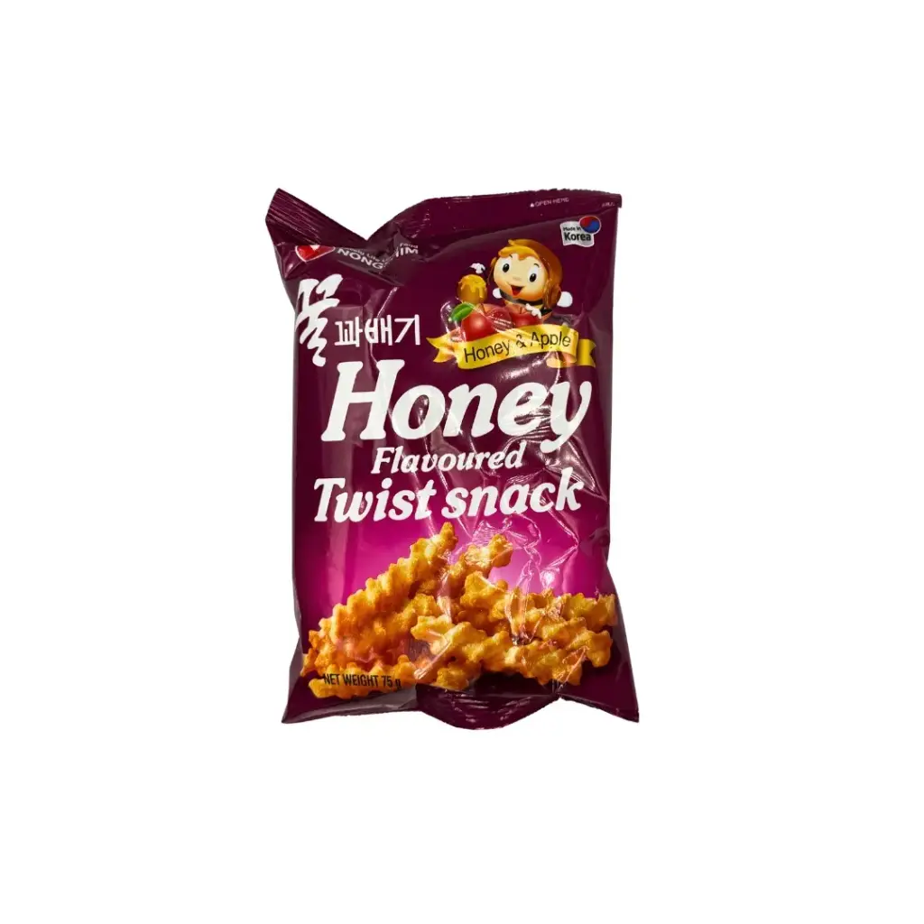NONGSHIM HONEY TWIST SNACK 75G وجبة خفيفة من نونغشيم بنكهة العسل 75 غرام