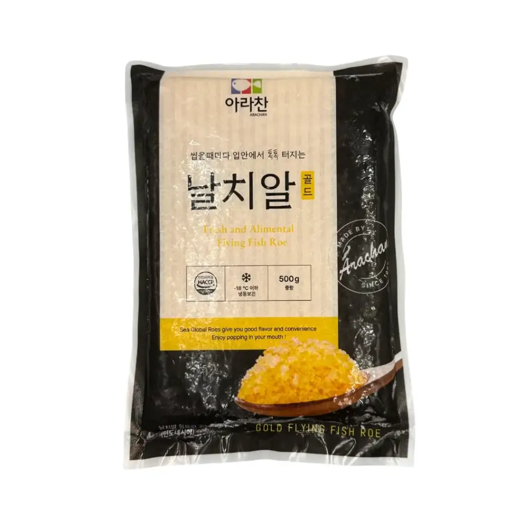 FROZEN FLYING FISH ROE GOLD 500G بطارخ سمك مجمدة ذهبية 500 غرام