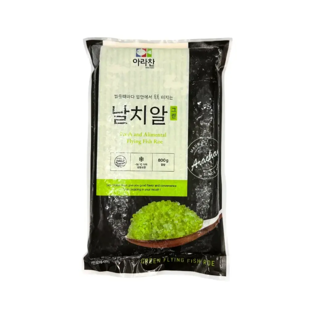 FROZEN FLYING FISH ROE GREEN 800G بطارخ سمك مجمدة خضراء 800 غرام
