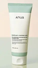 ANUA HEARTLEAF SUCCINIC MOISTURE CLEANSING FOAM 150ML  رغوة تنظيف مرطبة بخلاصة أوراق العنب وحمض السكسينيك 150 مل