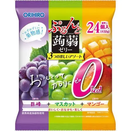 KONNYAKU JELLY 0KCAL GRAPE MUSCAT MANGO 432G كونياكو جيلي 0 سعرة حرارية عنب مسقط ومانجو 432 جرام