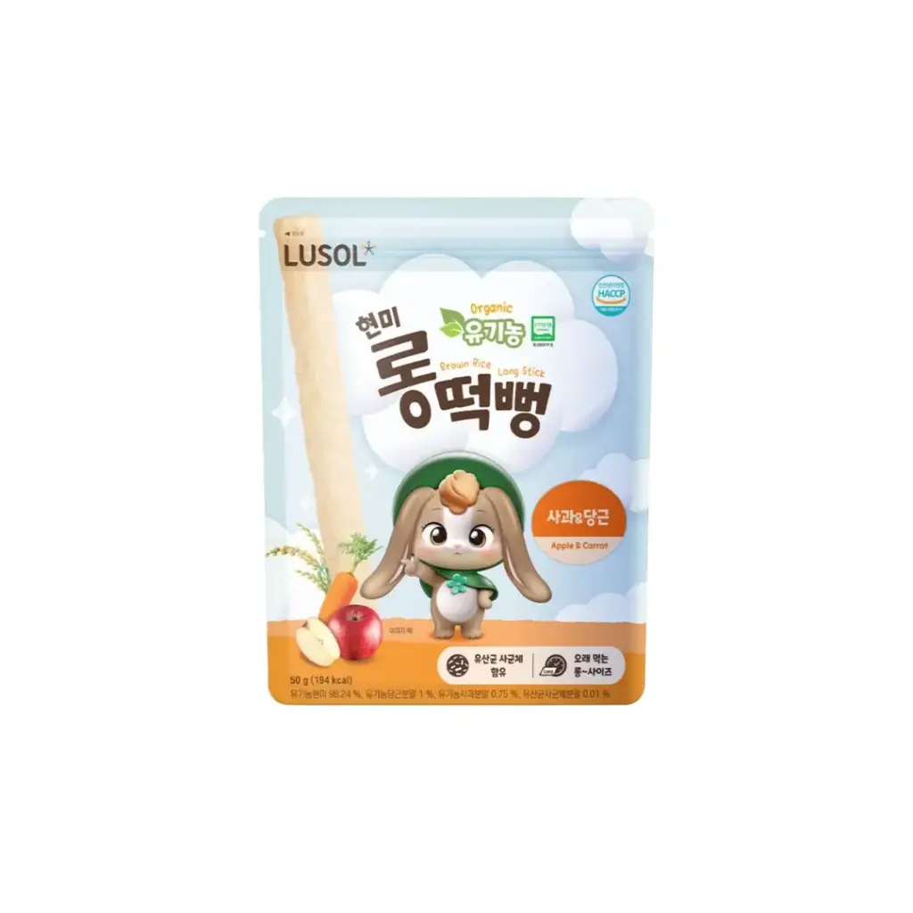 LUSOL BROWN RICE LONG STICK APPLE CARROT 30G  أرز بني طويل مع تفاح وجزر 30 غرام