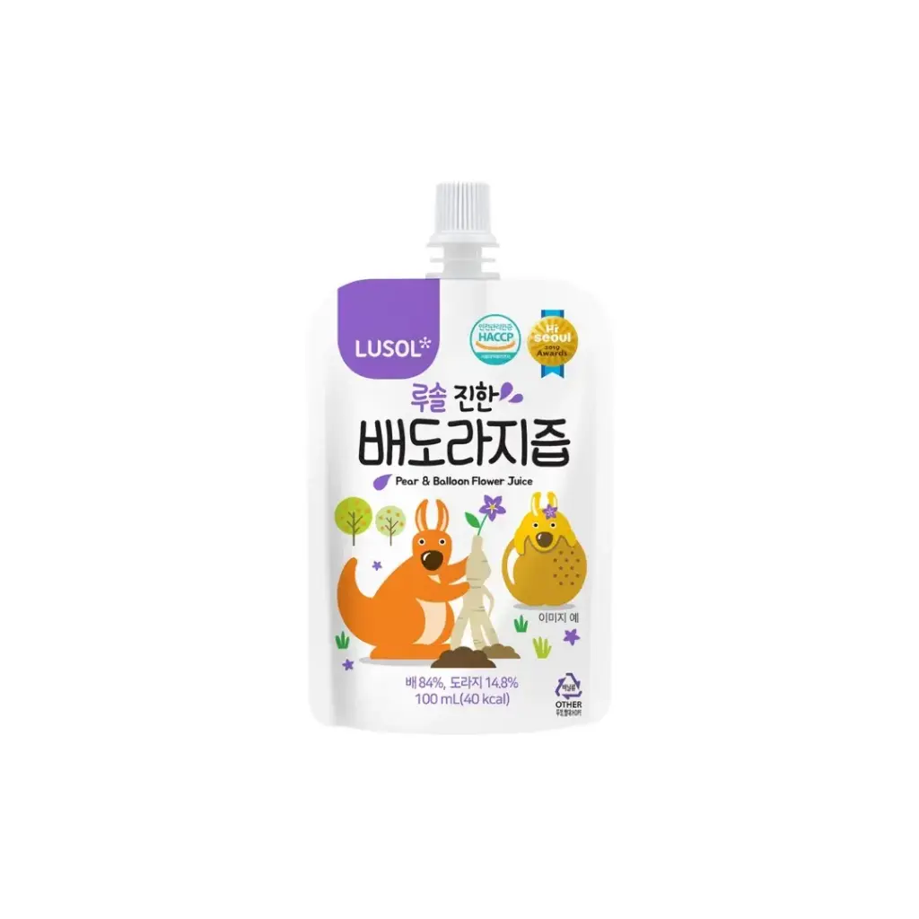 LUSOL PEAR BALLOON FLOWER JUICE RICH 100ML عصير غني بنكهة زهرة الكمثرى والبالون 100 مل   
