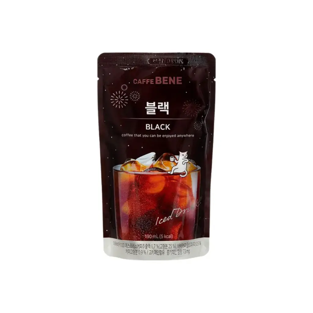 CAFFE BENE BLACK POUCH COFFEE 190G                قهوة كافيه بيني السوداء 190 جرام