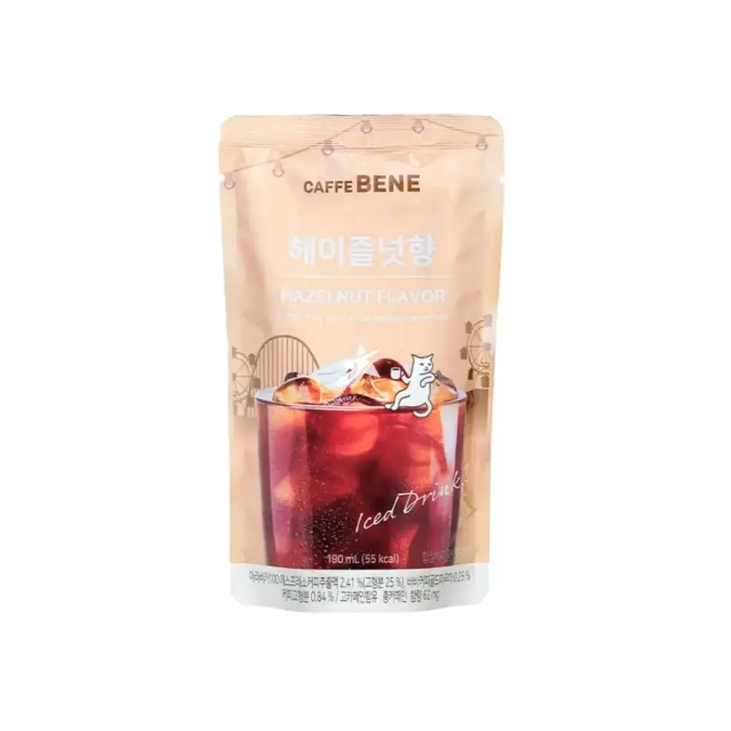 CAFFE BENE HAZELNUT FLAVOR POUCH COFFEE 190G  قهوة كافيه بيني بنكهة البندق 190 جرام 