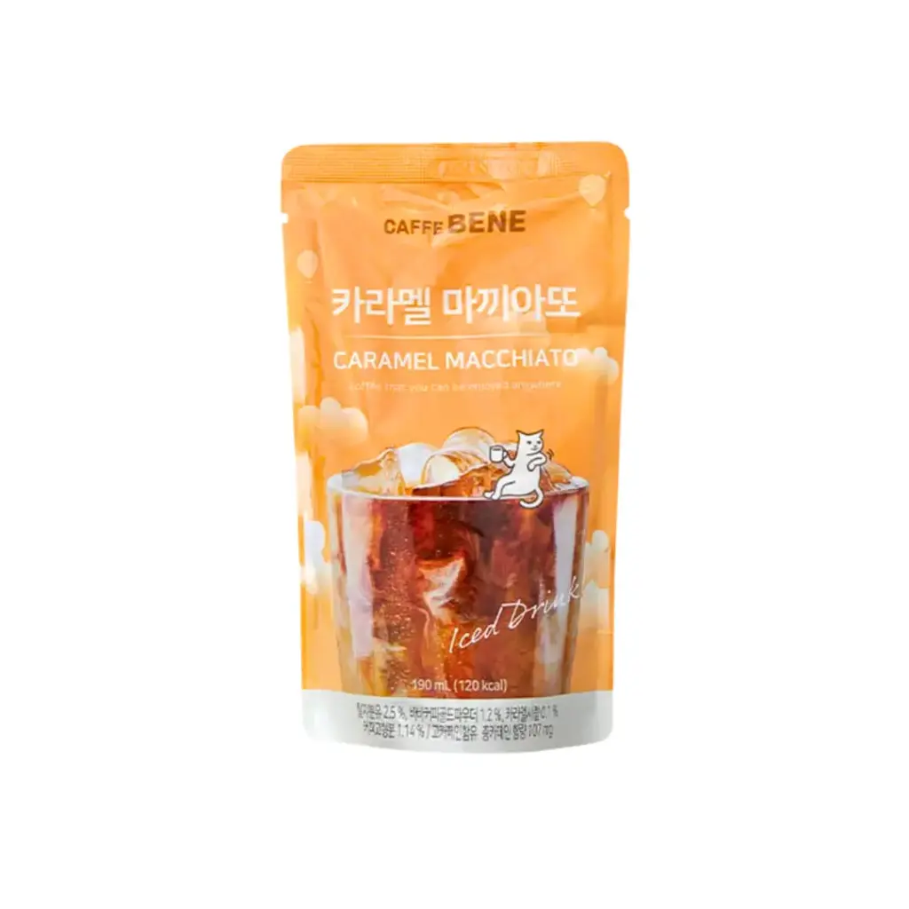 CAFFE BENE CARAMEL MACCHIATO POUCH COFFEE 190G قهوة كافيه بيني كراميل ماكياتو، كيس 190 غرام                                                                        