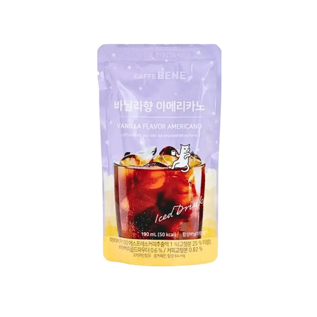 CAFFE BENE VANILLA POUCH COFFEE 190G قهوة كافيه بيني بنكهة الفانيليا 190 جرام