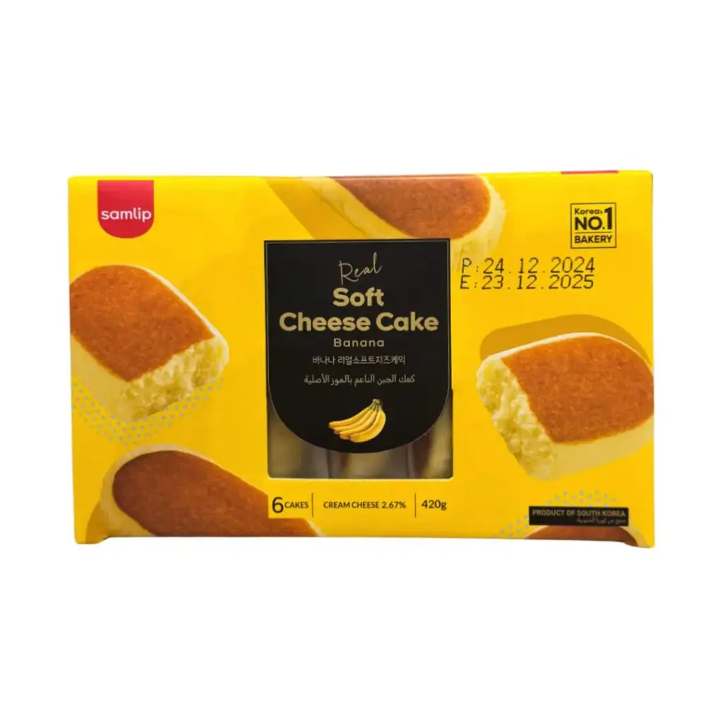 SAMLIP REAL SOFT CHEESE CAKE BANANA 420G كيكة الجبنة الناعمة الحقيقية سامليب بالموز 420 جرام
