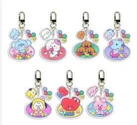 BT21 BABY ACRYLIC KEYRING JELLY CANDY  سلسلة مفاتيح أكريليك للأطفال من BT21 على شكل حلوى جيلي                  