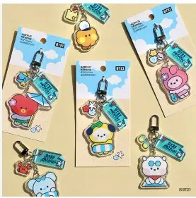 BT21 MININI ACRYLIC KEYRING SUMMER SKY سلسلة مفاتيح أكريليك ميني BT21 سمر سكاي