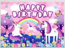 RAINBOW UNICORN BANNER SET                               مجموعة لافتات يونيكورن قوس قزح