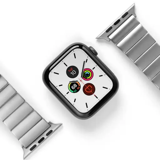 APPLE WATCH 42/44/45MM/49MM RINGKE METAL ONE -(SILVER) ساعة ابل 42/44/45/49 مم رينغكي ميتال وان - (فضي)