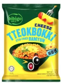 CJ BIBIGO STIR FRIED CHEESE TTEOKBOKKI RAMYUN NOODLE 127G سي جي بيبيجو جبن مقلي تيتوكبوكي راميون نودلز 127 جم                                                                        