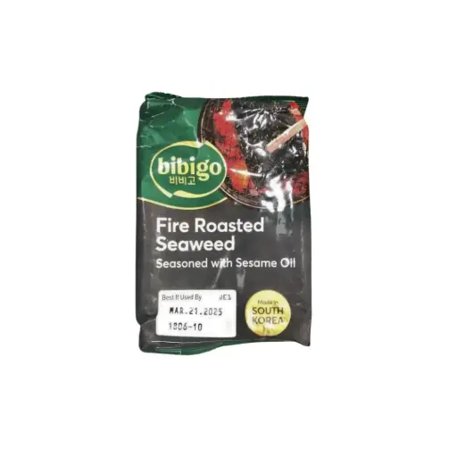 CJ BIBIGO FIRE ROASTED SEAWEEDS 64G أعشاب بحرية محمصة على النار من سي جيه بيبيجو 64 غرام                  