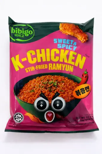 BIBIGO K-CHICKEN TTEOKBOKKI STIR-FRIED RAMYUN 122G                                                                         بيبيجو ك-دجاج تيوكبوكي راميون مقلي 122 جم