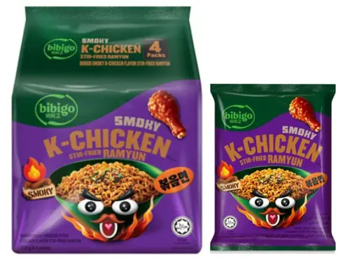 BIBIGO SMOKY K-CHICKEN TTEOKBOKKI STIR-FRIED RAMYUN 122G                                                        بيبيجو مدخن ك-دجاج تيوكبوكي راميون مقلي 122 جم