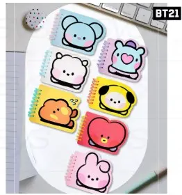 BT21 MININI MEMO NOTE BOOKLET (60PCS) كتيب ملاحظات BT21 MININI (60 قطعة)                           